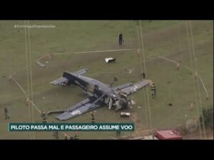 Domingo Espetacular investiga a queda do avião que levava paraquedistas no interior de SP