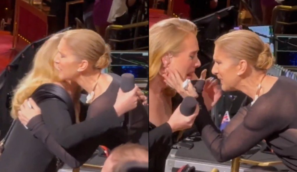 Adele se emociona ao reencontrar Céline Dion durante show em Las Vegas; veja vídeo