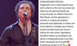 Frejat se indigna após microfone ser desligado durante show: ‘Desrespeito’